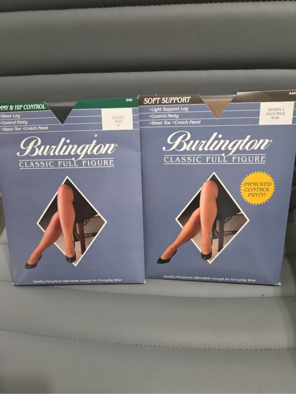 Two New Burlington Full Figure Pantyhose Queen 3